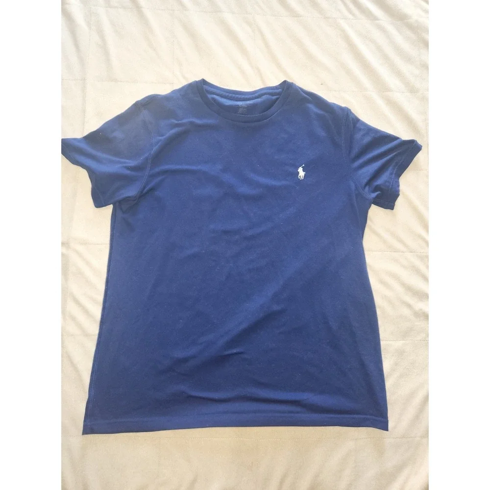 Royal blue Polo Ralph Lauren cotton short sleeve T-shirt Mens Medium White logo